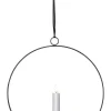 FLAMME RING med Batteridrivet Antikljus 28,5cm Svart