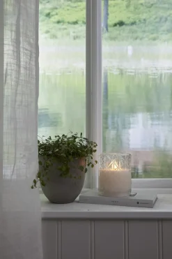 FLAMME ROMB LED-Blockljus Batteri 12,5cm Klar