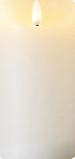 FLAMME RUSTIC LED-Blockljus 15cm Vit