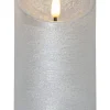 FLAMME RUSTIC LED-Blockljus 12,5cm Silver