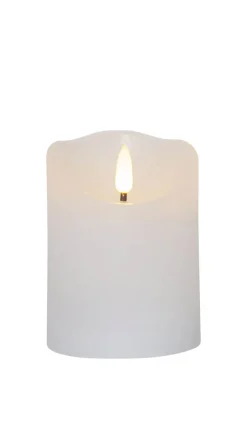 FLAMME RUSTIC LED-Blockljus 10cm Vit