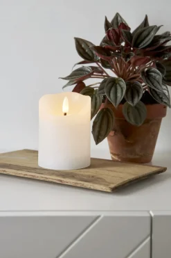 FLAMME RUSTIC LED-Blockljus 10cm Vit