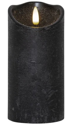 FLAMME RUSTIC LED-Blockljus 15cm Svart