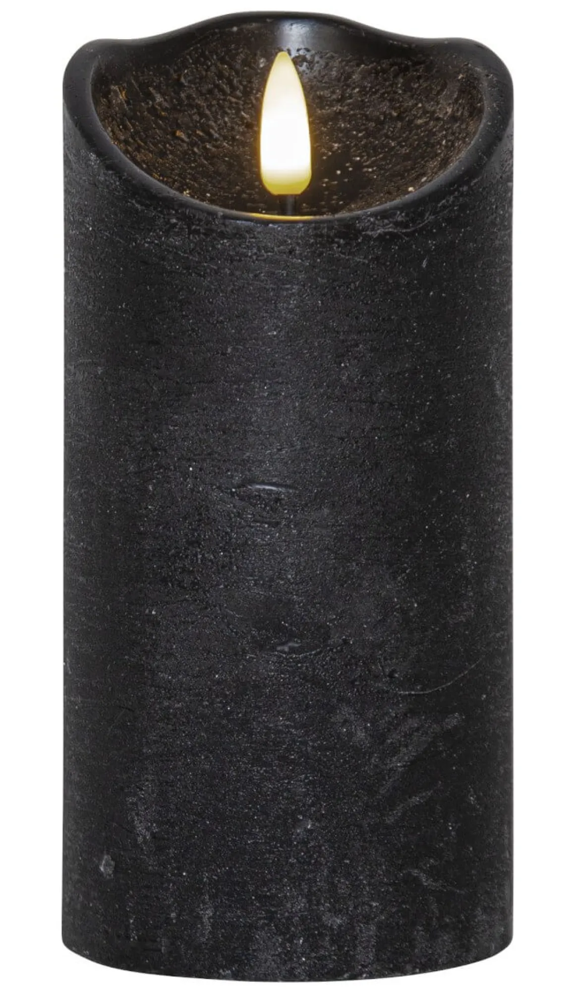 FLAMME RUSTIC LED-Blockljus 15cm Svart