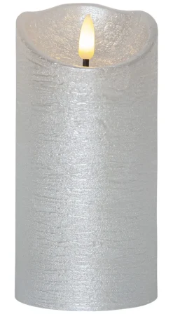 FLAMME RUSTIC LED-Blockljus 15cm Silver