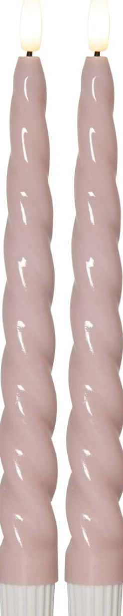 FLAMME SHINE LED-Antikljus 2-pack 24,5cm Rosa