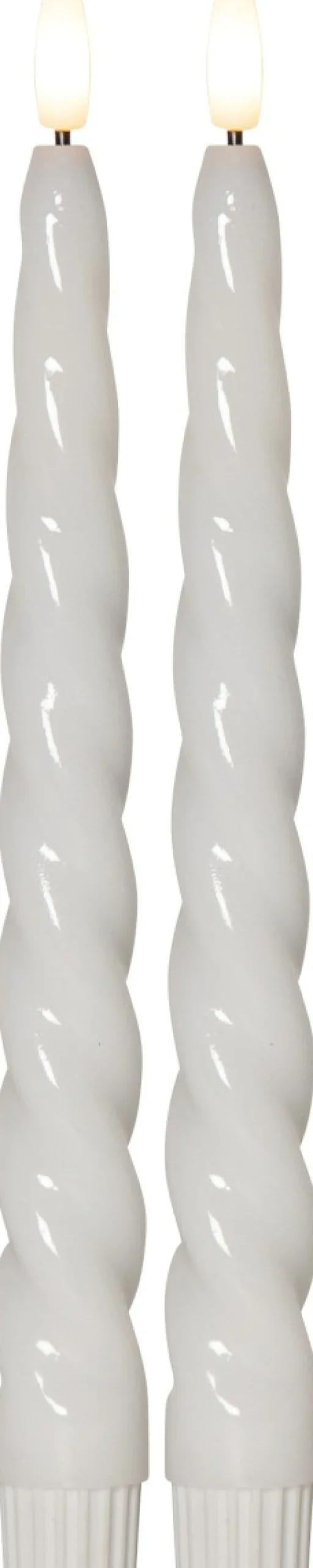 FLAMME SHINE LED-Antikljus 2-pack 24,5cm Vit