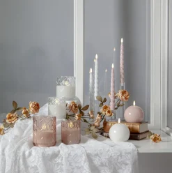 FLAMME SHINE LED-Antikljus 2-pack 24,5cm Vit