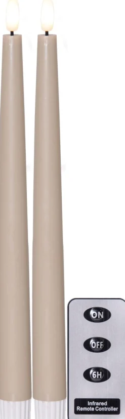 FLAMME SLIM LED-Antikljus 2-pack 28 cm Beige