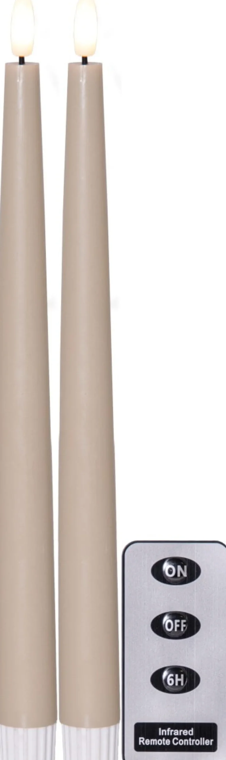 FLAMME SLIM LED-Antikljus 2-pack 28 cm Beige