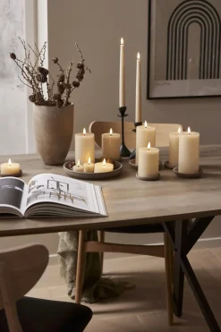 FLAMME SLIM LED-Antikljus 2-pack 28 cm Beige