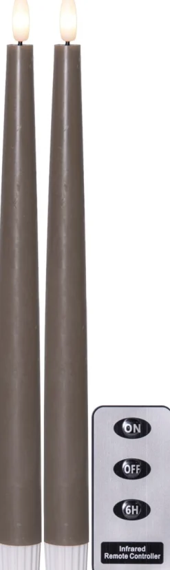 FLAMME SLIM LED-Antikljus 2-pack 28 cm Mullvad