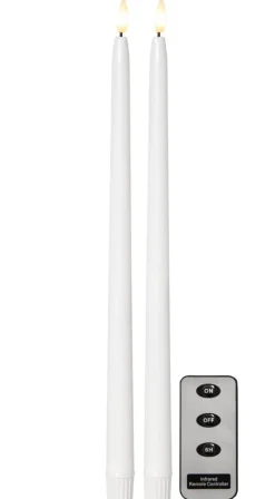 FLAMME SLIM LED-Antikljus 2-pack 38cm Vit