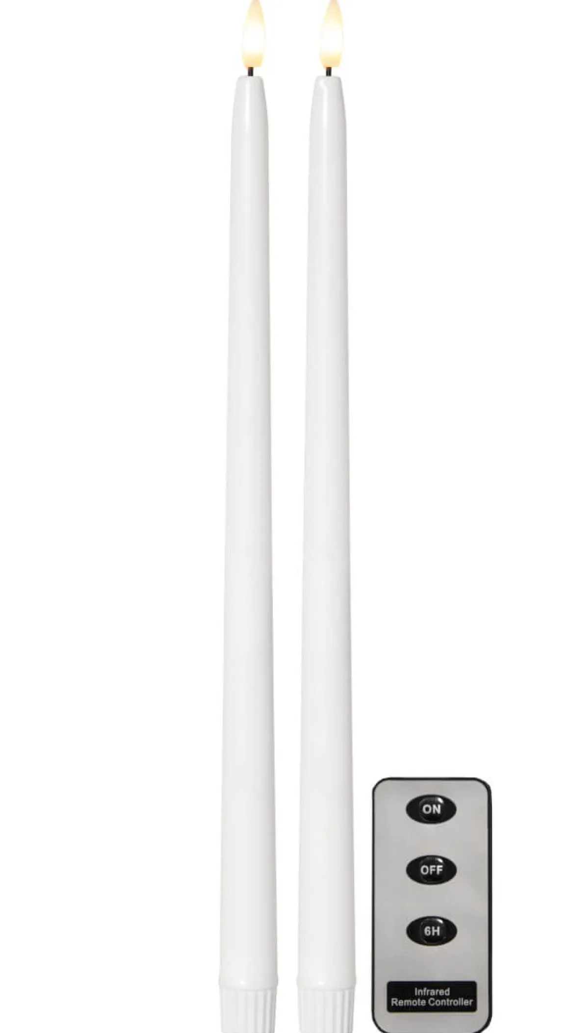 FLAMME SLIM LED-Antikljus 2-pack 38cm Vit