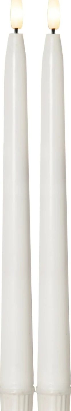FLAMME SLIM LED-Antikljus 2-pack 28cm Vit