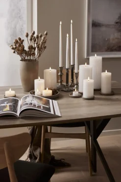 FLAMME SLIM LED-Antikljus 2-pack 28 cm Vit