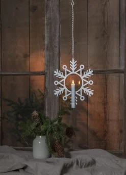 FLAMME SNOW Inomhusdekoration Batteri 24cm Vit