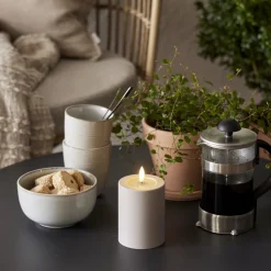 FLAMME SOFT LED-Blockljus 12,5cm LED Beige