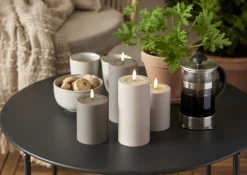 FLAMME SOFT LED-Blockljus 17,5cm LED Beige