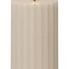 FLAMME STRIPE Blockljus 15cm Beige