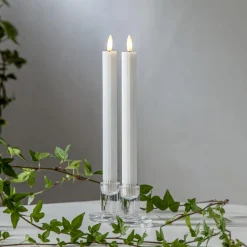 FLAMME STRIPE LED-Antikljus 2-pack 25cm Vit