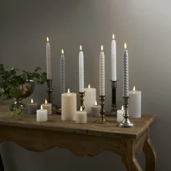 FLAMME SWIRL LED-Antikljus 2-Pack 25cm Beige