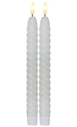 FLAMME SWIRL LED-Antikljus 2-Pack 25cm Vit