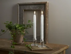 FLAMME SWIRL LED-Antikljus 2-Pack 25cm Vit