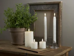 FLAMME SWIRL LED-Blockljus 15cm Vit