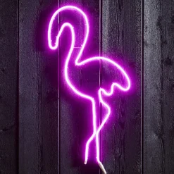 FLATNEON Siluett Flamingo 74cm Rosa