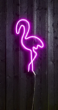 FLATNEON Siluett Flamingo 74cm Rosa