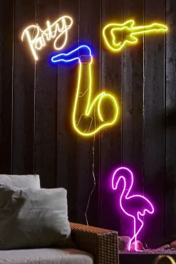 FLATNEON Siluett Flamingo 74cm Rosa