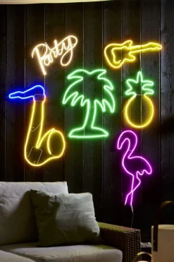 FLATNEON Siluett Flamingo 74cm Rosa