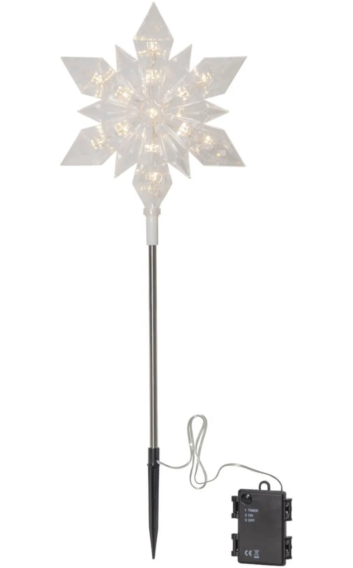 FLOCKE Utomhusdekoration Batteri 48cm Transparent