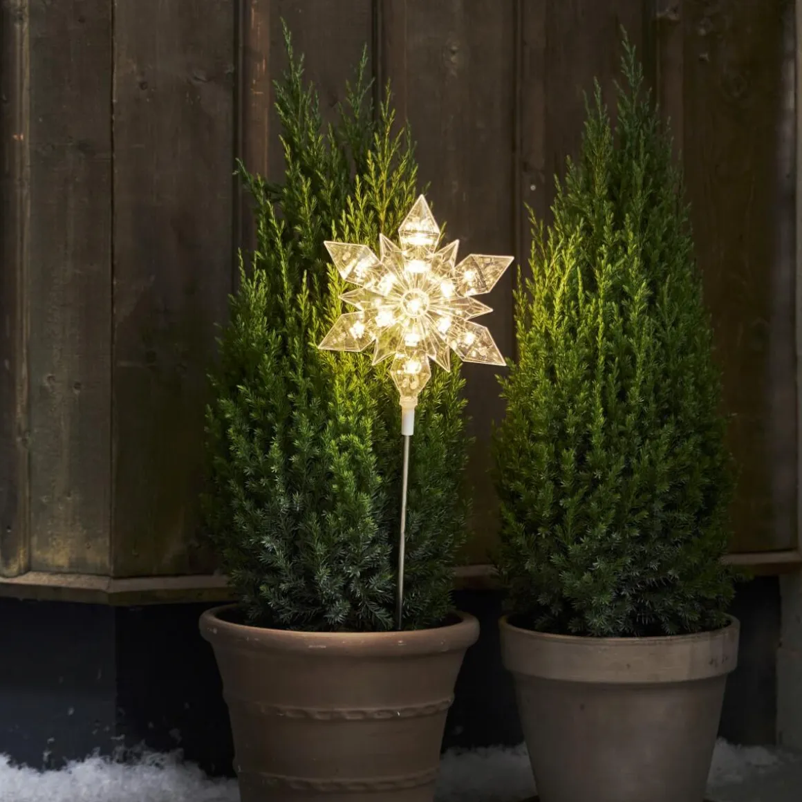 FLOCKE Utomhusdekoration Batteri 48cm Transparent