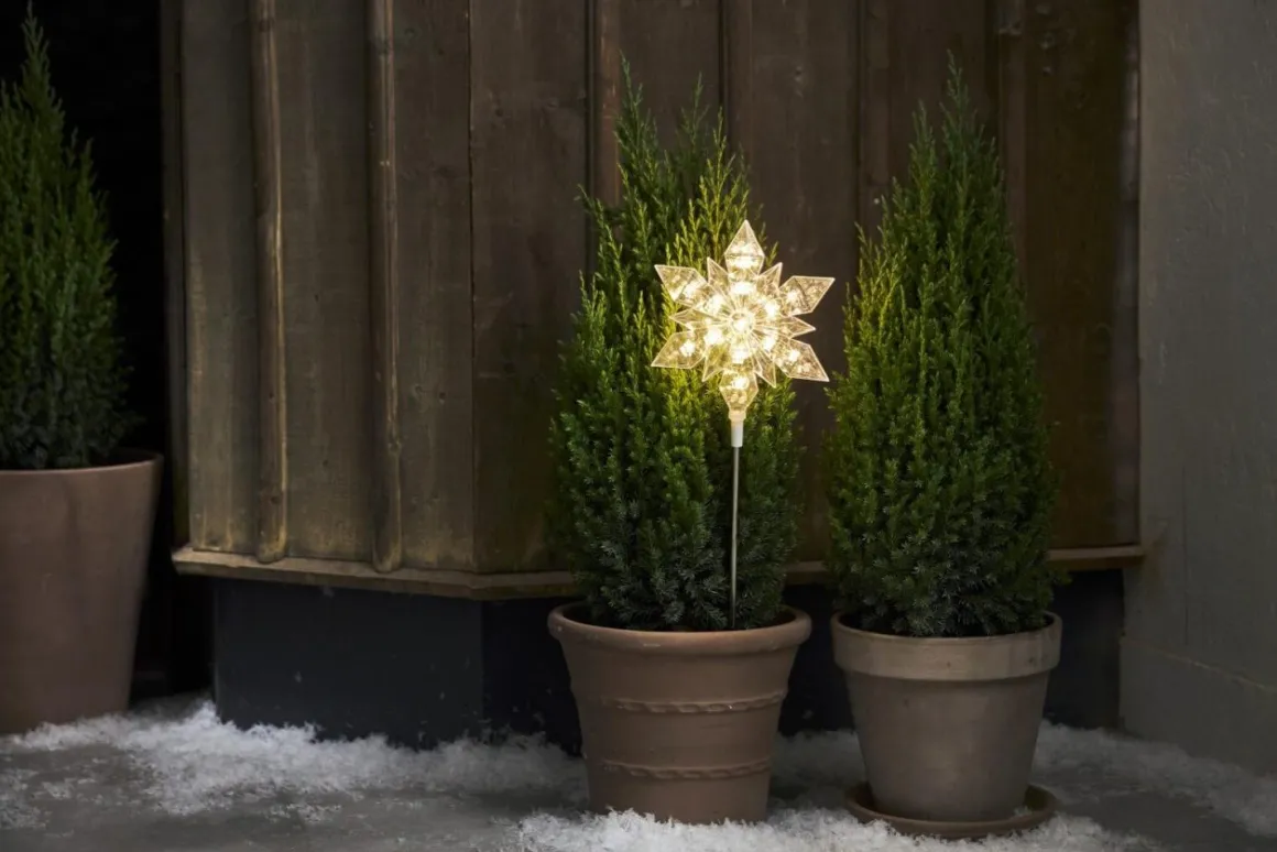 FLOCKE Utomhusdekoration Batteri 48cm Transparent