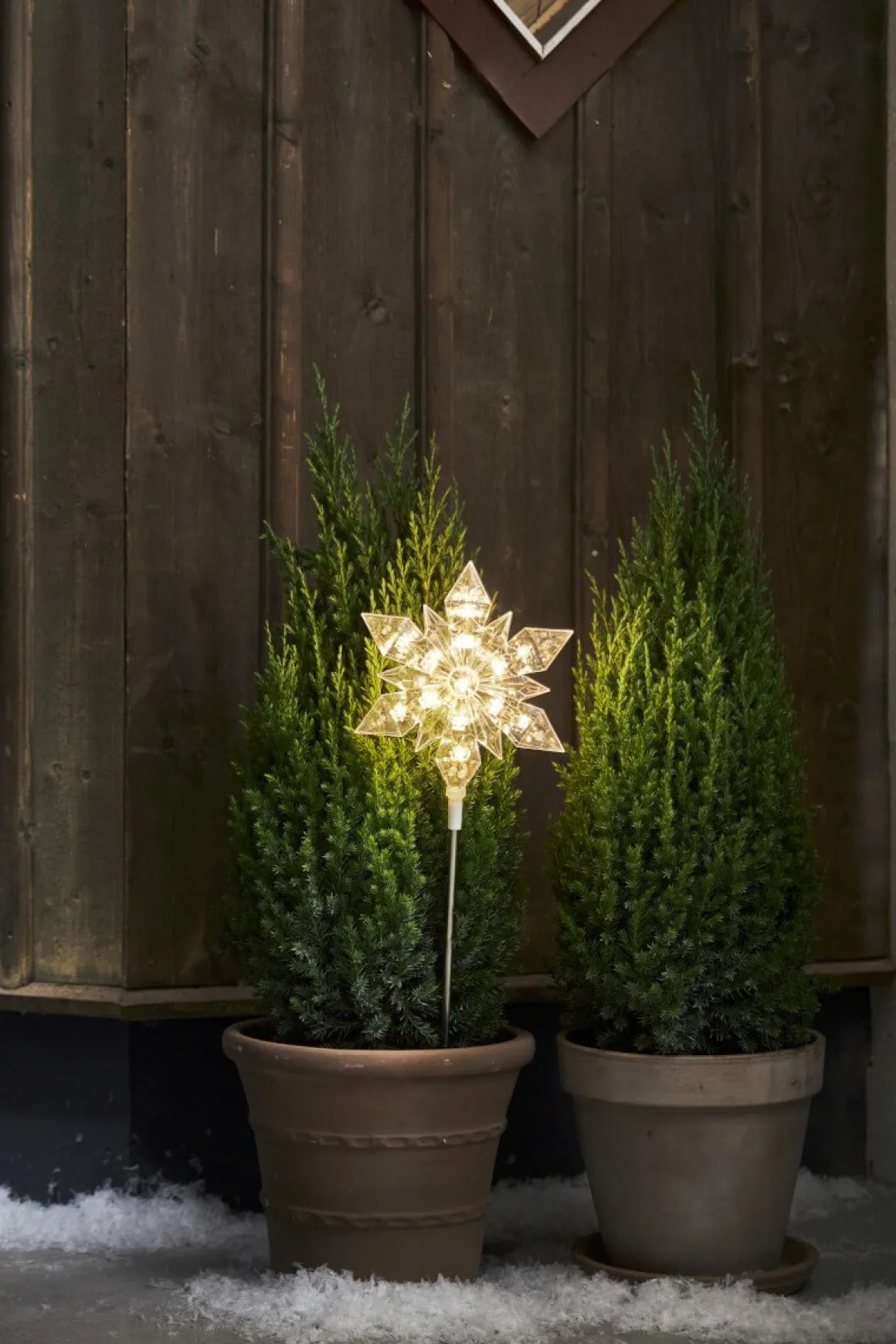 FLOCKE Utomhusdekoration Batteri 48cm Transparent