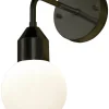 FLORENS Vägglampa Bad 32cm Svart/Opalvit IP44