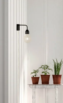 FLYNN Vägglampa 20cm Svart