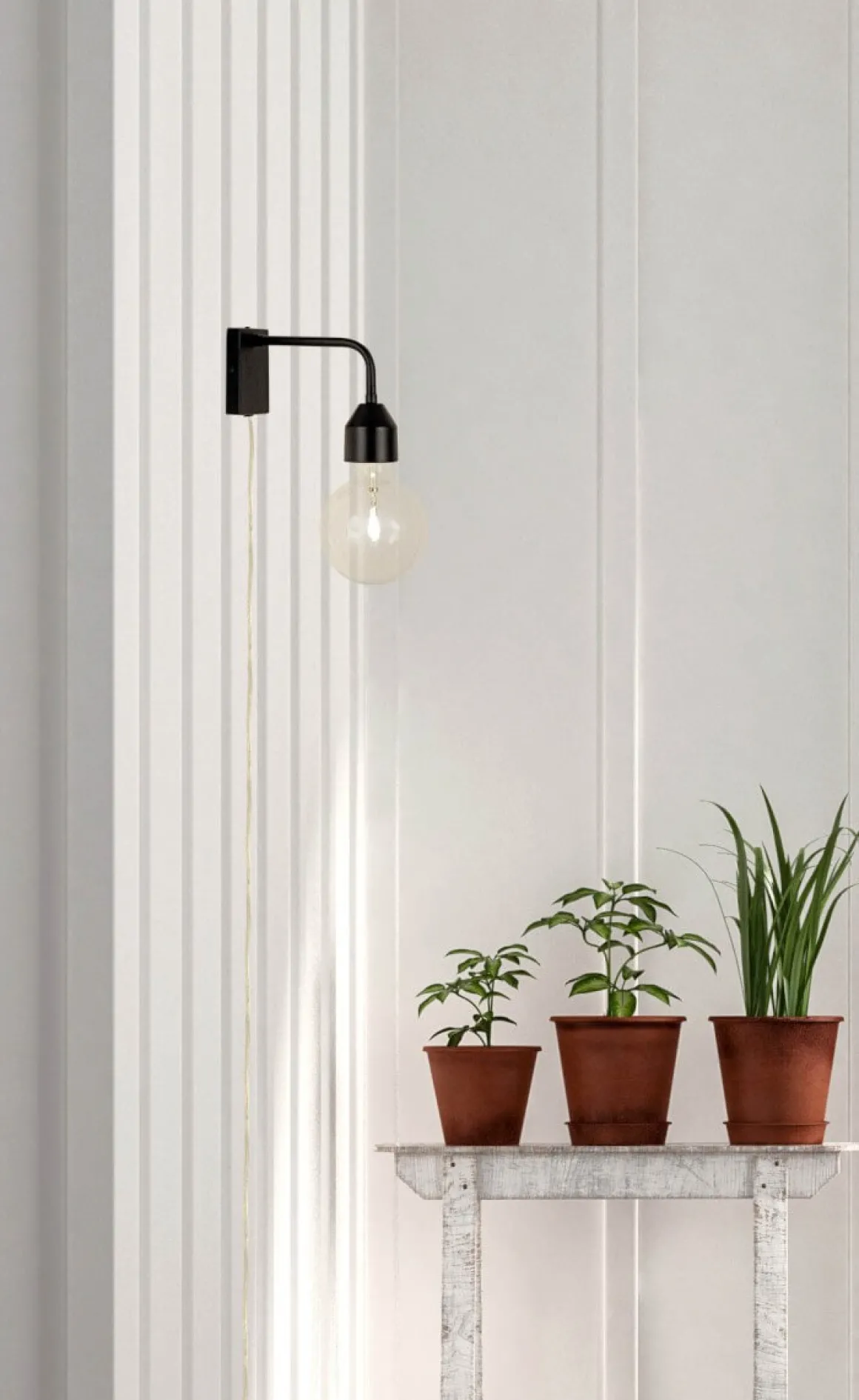 FLYNN Vägglampa 20cm Svart