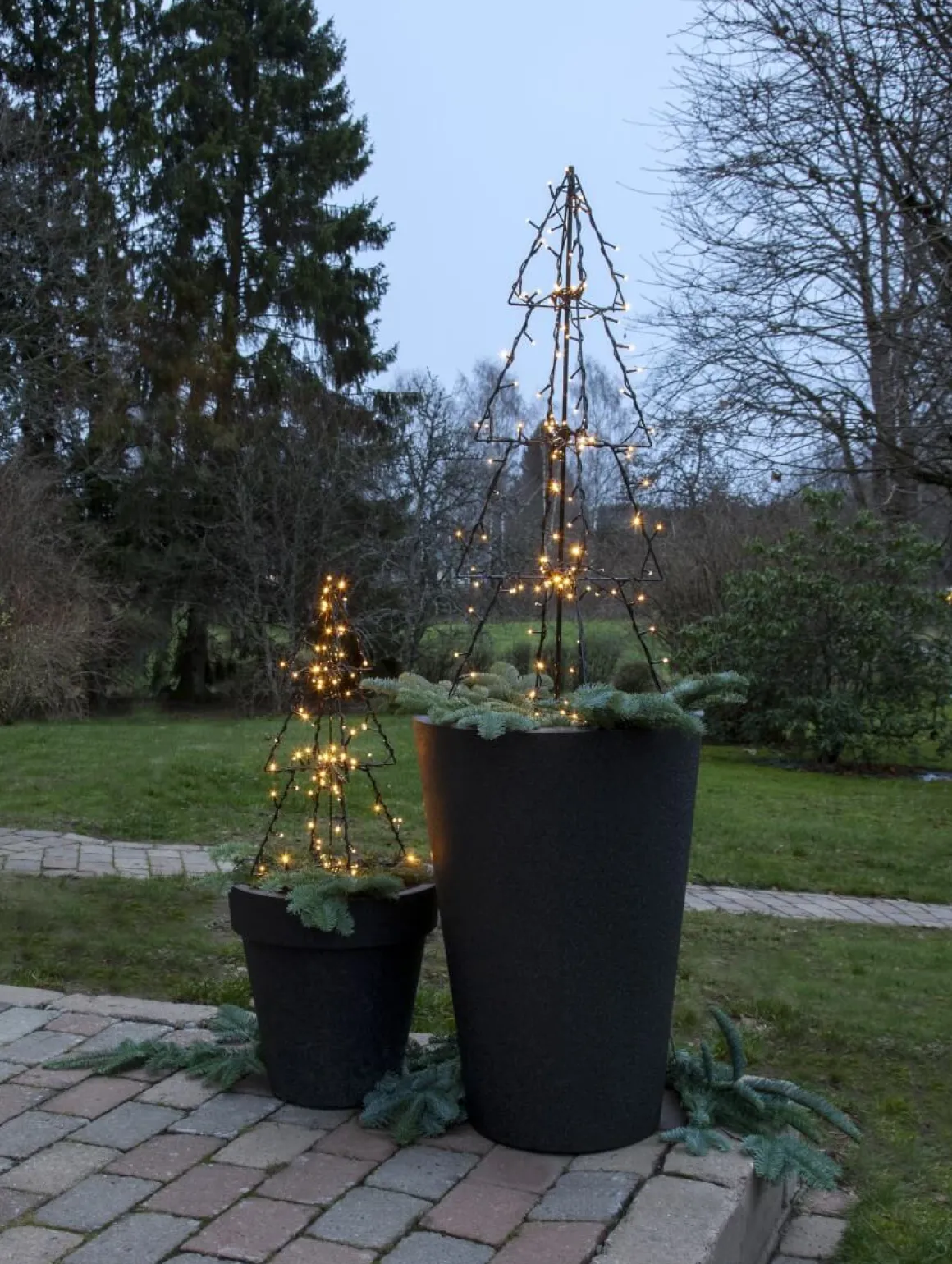 FOLDY GRAN Utedekoration 90cm 140LED Svart IP44