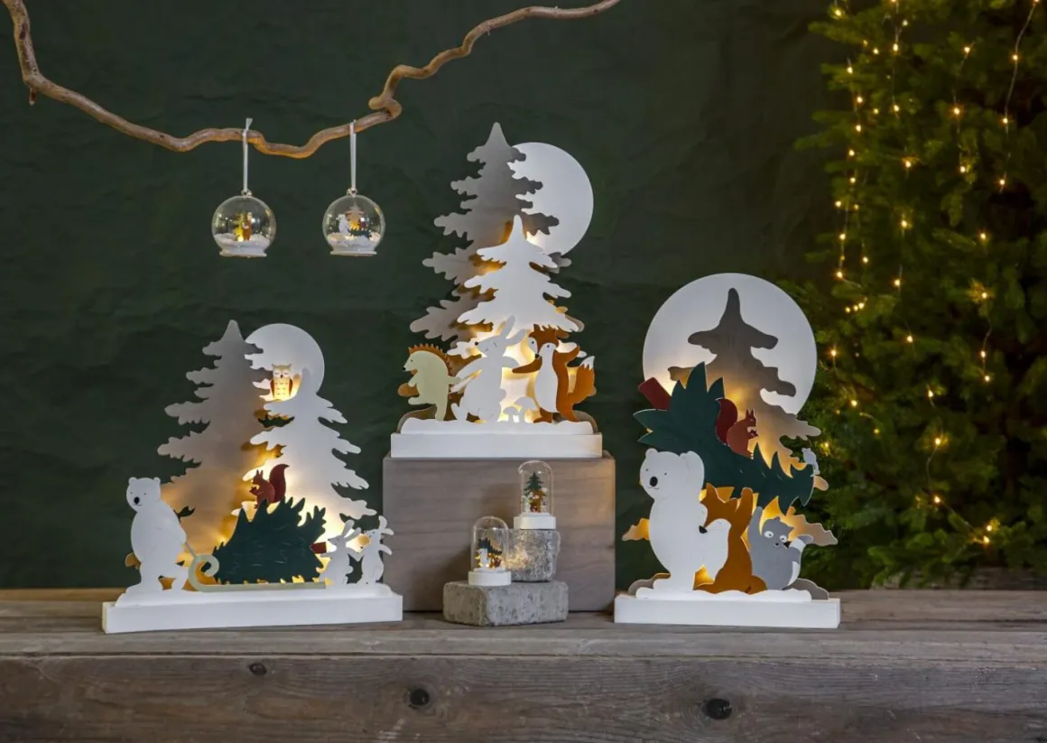 FOREST FRIENDS Batteridekoration Jul 45cm