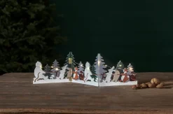 FOREST FRIENDS Bordsdekoration Dragkamp Batteri 48cm Flerfärgad