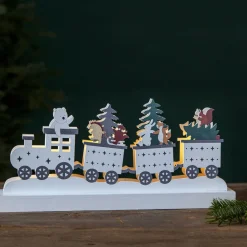 FOREST FRIENDS Bordsdekoration Djurtåg Batteri 37cm Flerfärgad