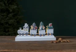 FOREST FRIENDS Bordsdekoration Djurtåg Batteri 37cm Flerfärgad