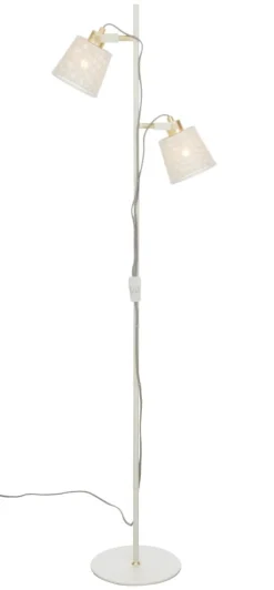 FRAPINO Golvlampa 151cm Vit/Matt Mässing