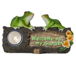 FROGY Welcome Solcellsdekoration 24cm Grön/Natur IP44