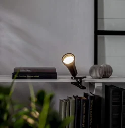 FUNCTIONAL Bord/Vägg/Klämmlampa USB-Laddbar 38cm Svart