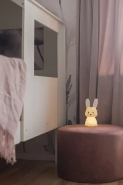 FUNCTIONAL LED-Nattlampa Kanin Batteri 20cm Vit