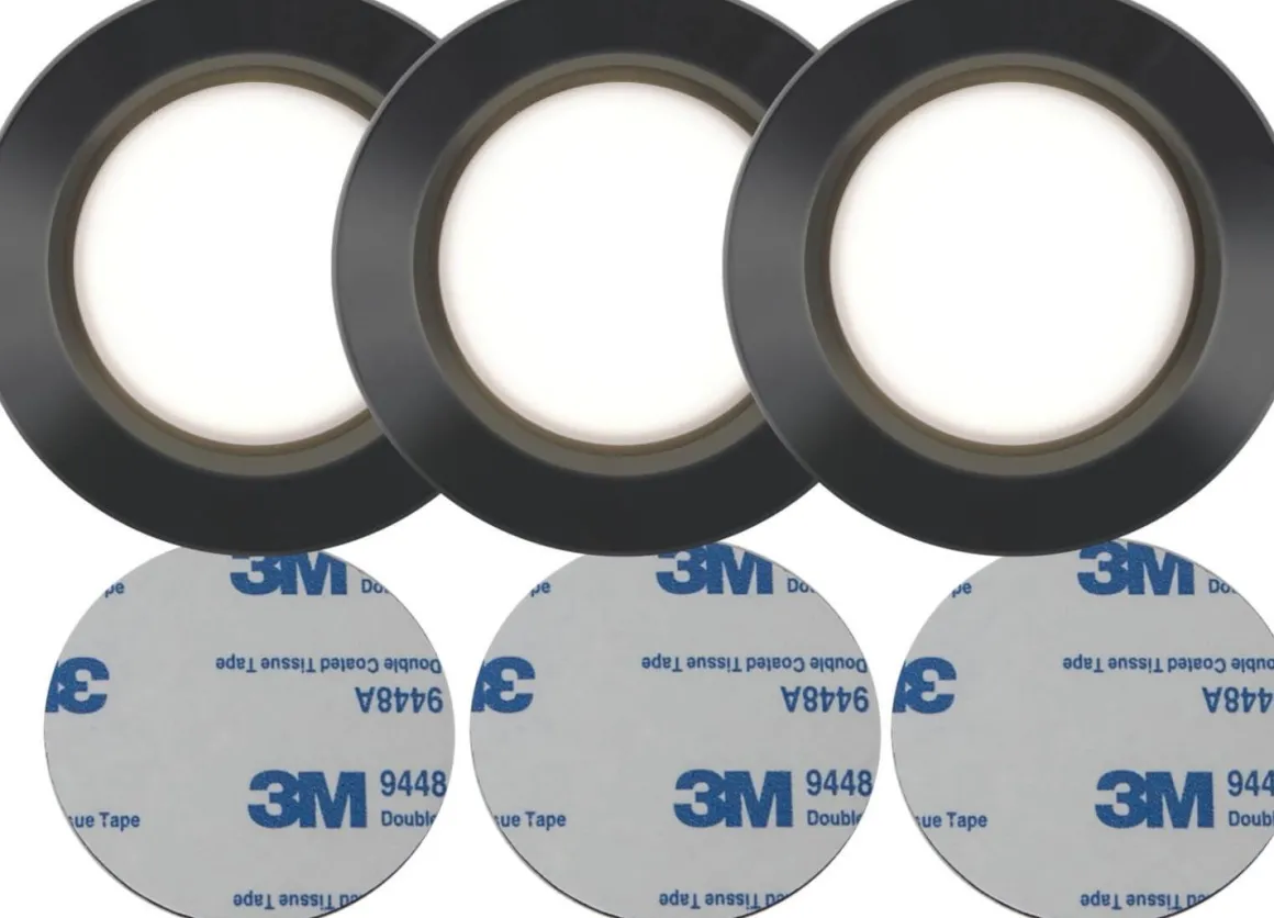 FUNCTIONAL LED-Puck 3-Pack Batteri 6,9cm Svart